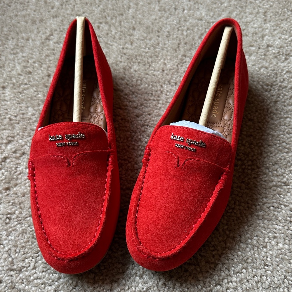 Kate Spade Bold Red women’s  Slip-On Loafers- New in Box